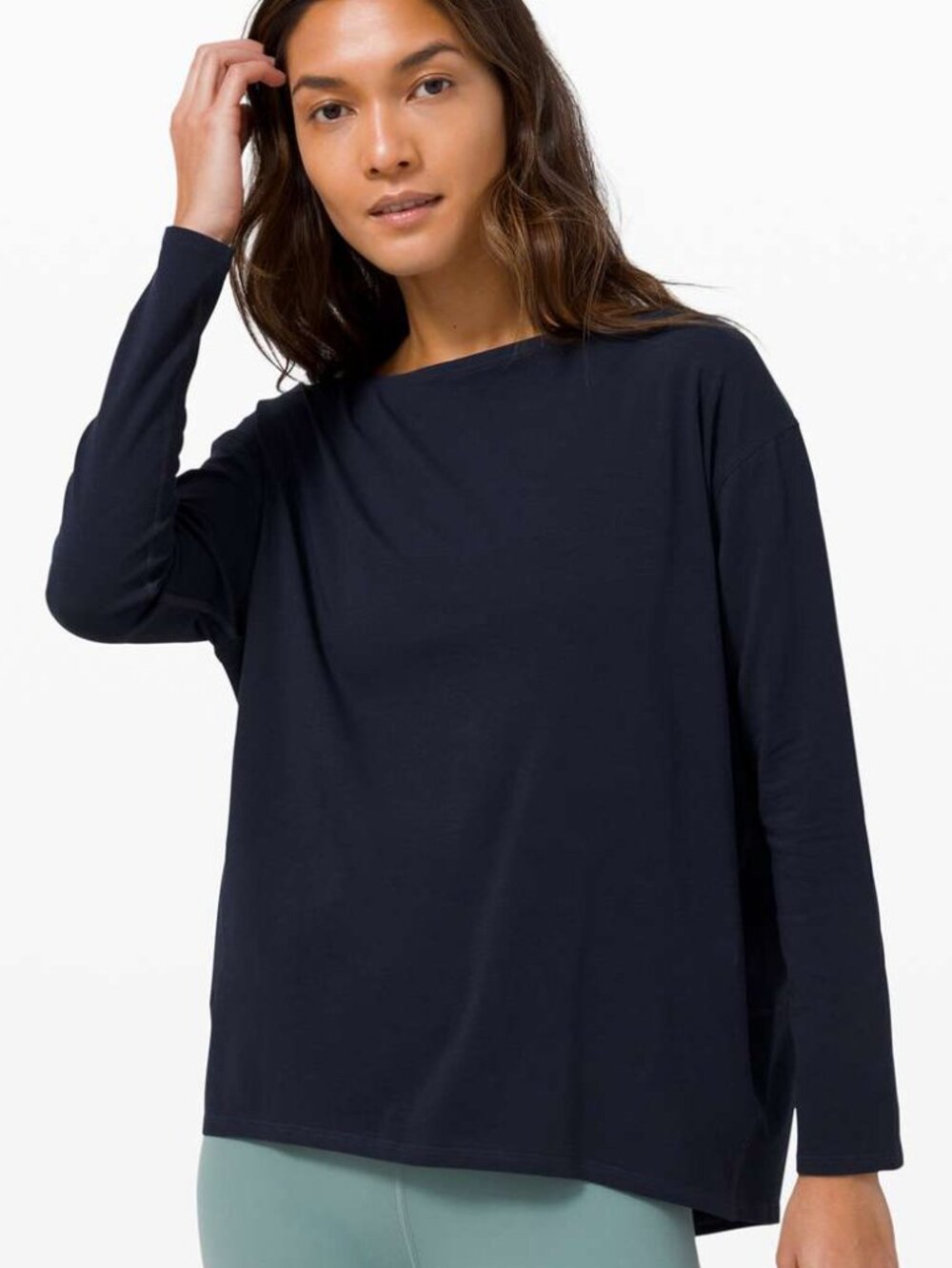 LULULEMON BACK IN ACTION LONG SLEEVE TRUE NAVY SIZE 10 NWT